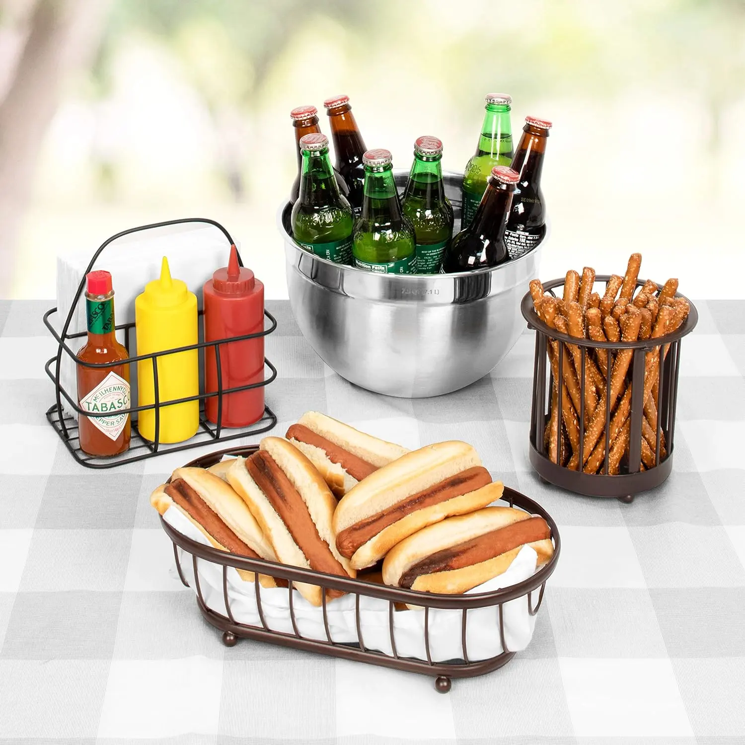 Indoor & Outdoor Picknick Küche Tischplatte Metalldraht Soßenhalter Caddy Gewürzregal Windelhalter Gewürzlager Halter Caddy