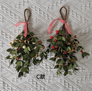L910 nuovo vischio di natale simulato di Natale con decorazione per la casa in fabbrica decorazione per la casa con ciondolo in plastica vischio - Product Image 3