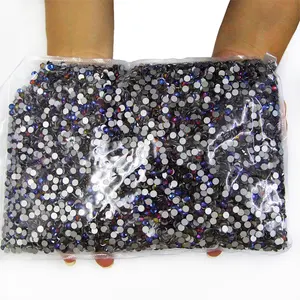 Yantuo-bolsa grande brillante de volcán azul, diamantes de imitación, parte trasera plana, base de plata, cristales de piedra no hotfix, joyería, venta al por mayor