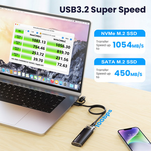 Carcasa para SSD M.2 de 8TB, Aleación de Aluminio, USB 3.2 Gen 2 Tipo C, Unidad Externa NVMe para Almacenamiento Móvil - Product Image 3