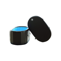 Baignoire pliante gonflable en Pvc noir en gros baril extérieur baignoires à dosettes portables piscine plongeante froide spa bain à remous baignoires de glace