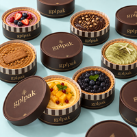 Boîte cylindrique personnalisée pour gâteau au fromage basque, prête pour le four, en carton, pour l'emballage et la personnalisation des desserts de boulangerie