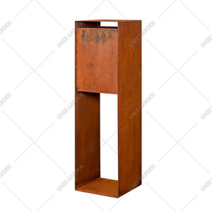 Buzón decorativo de acero Corten Acabado rústico Resistente a la intemperie Gran capacidad Diseño independiente - Product Image 6