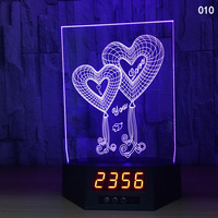 Lampe Réveil Moderne et Tendance avec 16/22 LED, Veilleuse 3D, Contrôle par Télécommande/Tactile/Sensoriel, Intensité Réglable, Blanc, Alimentation USB, pour Chambre d'Enfant