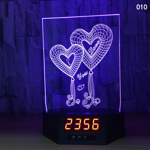 โคมไฟนาฬิกาปลุกทันสมัย 7 สีเปลี่ยนได้ ไฟ LED 3 มิติ พร้อมรีโมทคอนโทรล สีขาว ใช้พลังงานจาก USB เหมาะสำหรับห้องนอนเด็ก - Product Image 6