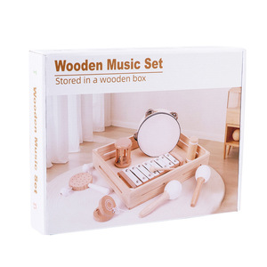 Wholesale Children's Orff Wooden <b>Musical</b> <b>Instrument</b> Set Wooden Toys With Maracas Xylophone Tambourine for Kids - Product Image 1