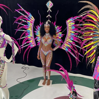 Nouveau Maillot de Bain Monokini Sexy Personnalisé 2027 pour Femme, Costume de Carnaval des Caraïbes, Plumes et Perles, pour Défilé de Samba de Miami, Vente en Gros, Fournisseur OEM
