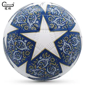 Balón de fútbol de PU de buena calidad, cosido a máquina, tamaño oficial 5, logotipo personalizado, Partido de entrenamiento profesional, balón de fútbol promocional
