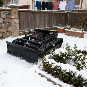High Capacity Time-saving 30 Inch Cutting Width <b>Remote</b> <b>Control</b> Crawler Lawn Mower Tractor With Front and Backhoe - Product Image 2