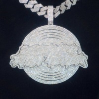 Pendentif personnalisé en argent 925 plaqué or rose, serti de moissanite VVS (testée), avec lettre, nom, logo Hip Hop, style star du rap pour homme