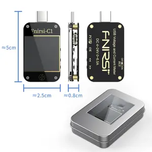 Voltímetro de FNIRSI-C1 con disparador tipo C, USB-C, amperímetro, protocolo de carga rápida, prueba, medidor de batería externa tipo C con Software de PC