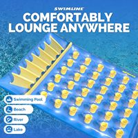 Bouée gonflable en PVC avec appui-tête, radeau de piscine au-dessus de l'eau pour fêtes à la plage, bronzage, fournitures de plage et de lac