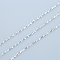 Chaîne en argent sterling S925 hypoallergénique d'Italie, chaîne à maillons pressés en forme de croix, chaîne en argent brillant de haute qualité pour femmes