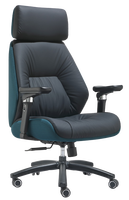 Chaise de bureau exécutive moderne en PU ergonomique, pivotante et inclinable, avec dossier haut, accoudoirs réglables et soutien lombaire réglable