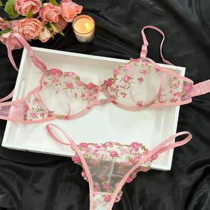 US-Lagerbestand Spitzen-Dessous in Rosa Sexy Lingerie von Dessous-Anbietern Unterwäsche für Frauen Dessous-Set Sexy Unterwäsche für Damen - Product Image 4