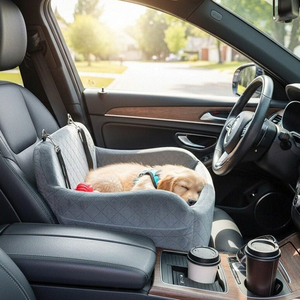 Tragbarer Haustier-Autositz Wasserdichter Hunde-Autositz mit Abnehmbarem Bezug Waschbar Kleines Reisebett für Hunde und Katzen - Product Image 3