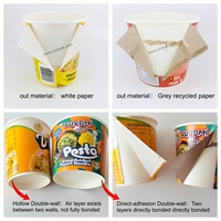 Double Wall Hollow Insulated Instant Noodles Paper Bowl 449ml Heat-Resistant Hot Soup Cup Anti-scald Finger Protection Design