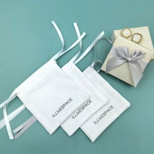Bolsa de Regalo Reciclable con Logotipo Personalizado, Bolsa de Lona de Algodón con Cordón - Product Image 2