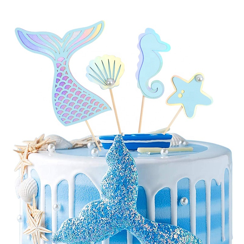 Décoration de Gâteau d'Anniversaire à Thème Sirène, Coquillage, Étoile de Mer, Sous la Mer, Océan, Fournitures pour ixPréChristophe 15 Décoration de Gâteau d'Anniversaire à Thème Sirène, Coquillage, Étoile de Mer, Sous la Mer, Océan, Fournitures pour ixPréChristophe 15