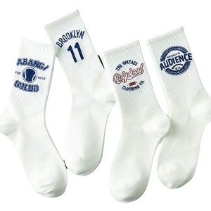 White Crew <b>Socks</b> Baseball Print Cotton Breathable Casual Adults Spring Knitted <b>Socks</b> - Product Image 5