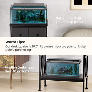 Support d'<span class=keywords><strong>aquarium</strong></span> de bureau à domicile noir robuste support de réservoir de poissons avec armoire de rangement de prise de courant tortue réservoir Reptile Terrarium - Product Image 2