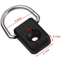 Anneau en D pour kayak avec kit de vis M6, en fibre de carbone noire, durable, pour montage sur pont de canoë, bateau, lacs et rivières, pêche