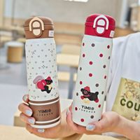 Nouvelle gourde isotherme mignonne en acier inoxydable 316, bouteille d'eau portable à double usage, tasse de sport anti-fuite avec poignée