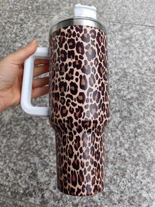 ถ้วยกาแฟสแตนเลสพิมพ์ลายเสือดาว8สี40ออนซ์พร้อมฝาและหลอดพิมพ์ลายวัวตะวันตก - Product Image 6