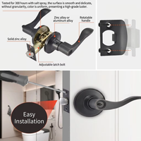 Serrure de porte transfrontalière 8300MB-ET en alliage de zinc robuste avec poignée à trois barres, moderne et simple, personnalisable pour porte de salle de bain