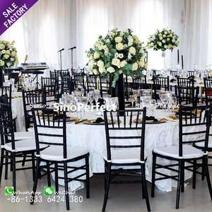 Precio barato personalizar nuevo deshierbe comedor Metal lujo blanco Tiffany <span class=keywords><strong>Charivari</strong></span> sillas Chiavari silla - Product Image 3