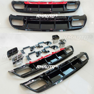RMAUTO W176 Rear Bumper Diffuser <b>Splitter</b> Lip Spoiler Exhaust Pipe A45 AMG Body Kit for Mercedes Benz W176 2013-2018 Accessories - Product Image 2