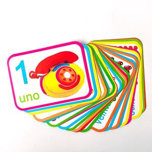 Tarjetas flash de aprendizaje educativo impresas en papel de publicidad cognitivas familiares a prueba de agua personalizadas para niños a pedido en inglés - Product Image 3