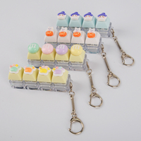 Porte-clés personnalisé avec logo 2D 3D, jouet anti-stress lumineux, clavier transparent à 4 touches avec ou sans éclairage