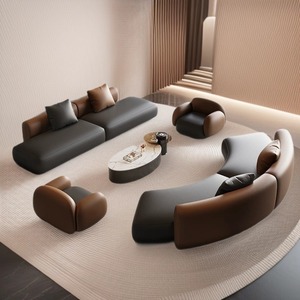 Ensemble de canapés de <span class=keywords><strong>bureau</strong></span> en cuir de style italien avec un design moderne pour le <span class=keywords><strong>bureau</strong></span> à domicile et l'utilisation commerciale - Product Image 3