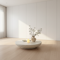 Table de salle à manger/café ronde en ciment moderne personnalisable de haute qualité, faite à la main, décorative, durable, imperméable, meubles de maison