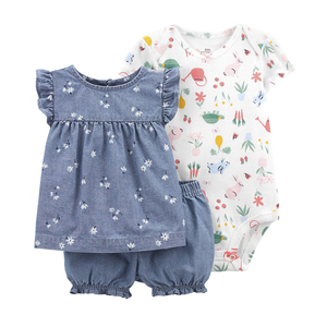 6m à 24m <span class=keywords><strong>T</strong></span>-<span class=keywords><strong>shirt</strong></span> barboteuse 3 pièces bébé garçons et filles ensembles de vêtements pour l'é<span class=keywords><strong>t</strong></span>é - Product Image 2