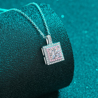 Usine En Gros Rose Princesse Coupe Moissanite Pendentif Bijoux De Luxe pour Femmes Cadeaux 925 Chaîne En Argent Sterling Collier