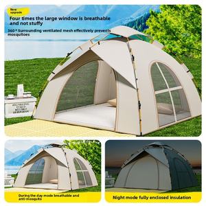 Tente pliante double couche en tissu Oxford ultraléger de grande taille pour l'extérieur, 3-4 personnes, ouverture rapide, camping de luxe, lit imperméable - Product Image 3