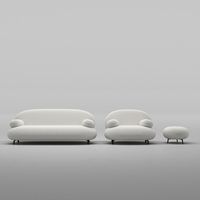 Canapé de salon en tissu nordique et laine d'agneau, style créatif et minimaliste, couleur crème, pour petits appartements, luxe léger