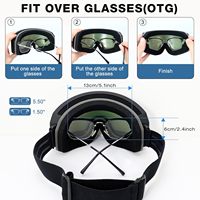 Masque de ski personnalisé avec logo, confortable, durable, anti-buée, coupe-vent, OEM, verres miroir, hydrofuge, protection UV400, OTG