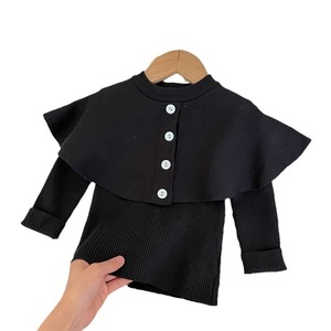 Child Star Circle Girls Sweater Full Sleeve Thick Warm Knitwear With Cape Design - Product Image 5
