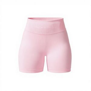 Shorts Deportivos de Cintura Alta sin Costuras para Mujer, Ajustados, de Spandex y Nailon, Tejidos, de Color Sólido, Tipo Falda - Product Image 1