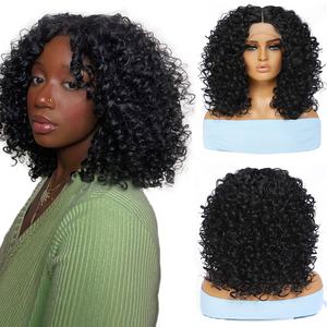 ขายส่งธรรมชาติสีบลอนด์<span class=keywords><strong>สั้น</strong></span>Afro Kinkyวิกผมหยิกด้านหน้าสีดําผู้หญิงGluelessสังเคราะห์HDโปร่งใสสวิสด้านหน้าถักเปียวิกผม - Product Image 1