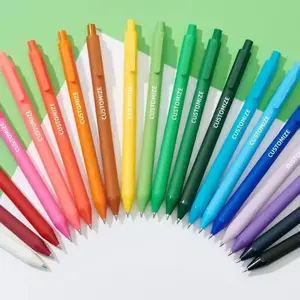 Promotional Multi colored Retractable Gel ink Ballpoint Pens Low Price Fancy Custom Logo Candy Colour Click Gel Pens