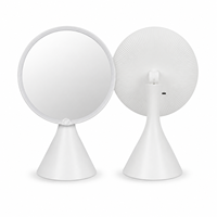 Miroir de maquillage LED rond rechargeable avec capteur tactile, charge Type-C, miroir de vanité de bureau