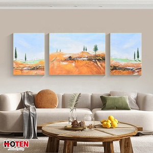 Peintures à l'huile de paysage <span class=keywords><strong>Orange</strong></span> sur toile, affiche d'art mural et images suspendues pour décoration de salon moderne - Product Image 1