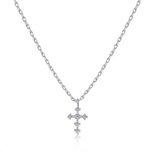 Dylam Fine Jewelry 925 Sterling Silver <b>Cross</b> Pendant Necklace for Women 5A Cubic Zirconia Pendant with <b>Chain</b> - Product Image 1