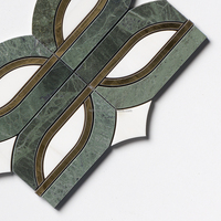 Mosaïque moderne de taille personnalisée, motif bouclier vert blanc, carreaux de sol muraux en porcelaine, fonctionnalité de parquet, solution de conception graphique