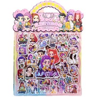 Autocollants 3D gonflés personnalisés en gros, dorés, à motifs de dessins animés pour enfants, réutilisables, imperméables, holographiques, gaufrés, pour scrapbooking et bricolage