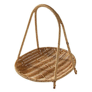 Bandeja <span class=keywords><strong>de</strong></span> cocina <span class=keywords><strong>de</strong></span> estilo europeo para el hogar, bandeja para el té <span class=keywords><strong>de</strong></span> la tarde, cesta <span class=keywords><strong>de</strong></span> pan y frutas y verduras tejida a mano con asa - Product Image 5